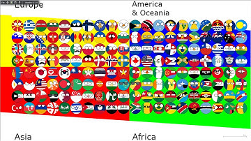 Battle Of Continents marble race - Algodoo 160 countryballs