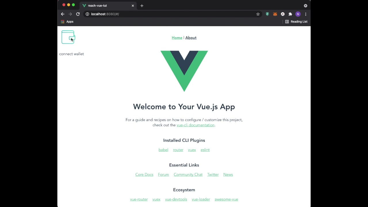 Build a Web dApp Algorand Wallet Interface Using Reach and Vue | Algorand  Developer Portal