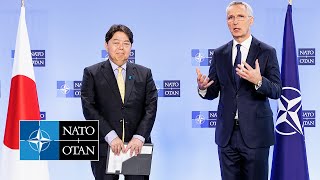 NATO Secretary General w/ the Minister of Foreign Affairs of Japan 🇯🇵 Yoshimasa Hayashi, 04 APR 2023