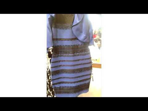 blue and black dress or white and gold