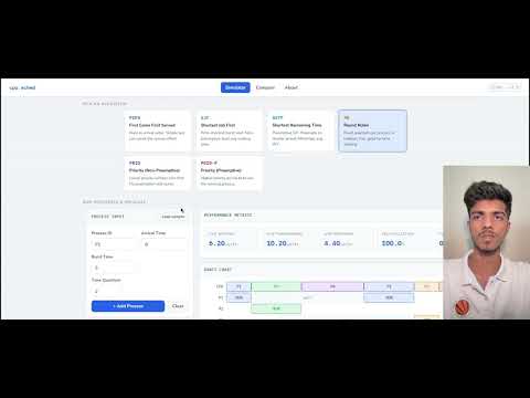 CPU Scheduling Visualized | OS Project Demo (FCFS, SJF, Round Robin & More)