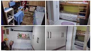 Vlog organizando a casa e tour pelos quartos dos meus filhos /plantas onze horas em potes de  creme 