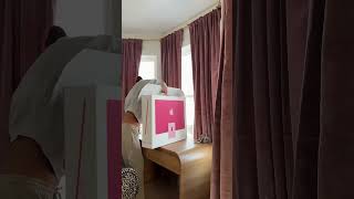 The full office makeover! 🪑🖥️ Curtains Desk Chair & carpet Desktop