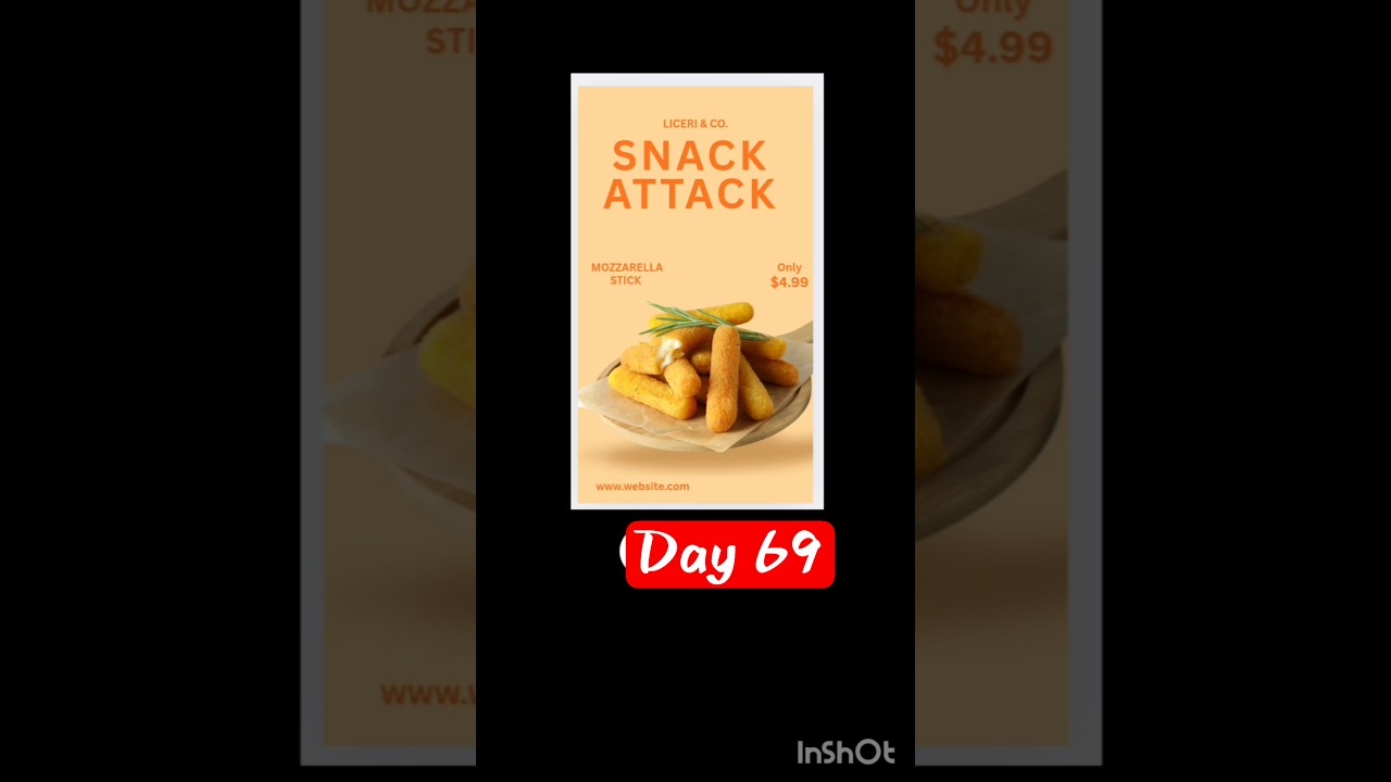 Day 69: Snack Attack Poster Design in Canva | Food Marketing Flyer Tutorial