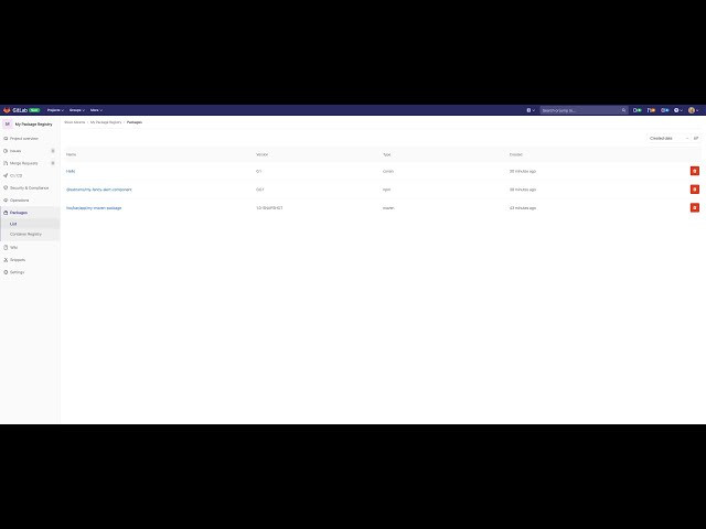 GitLab Single Project Package Registry Demo