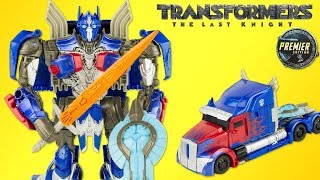 Transformers 5 Optimus Prime Premier Edition The Last Knight TLK Toy Review  Hasbro - YouTube