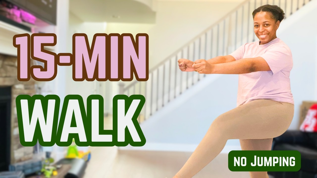 15 Minute Indoor Walking Workout for Busy Moms | Low Impact Cardio