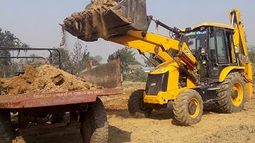 JCB Backhoe Loader VS Sonalika Tractor (Soil Loading In Dump) @droneplanet2040