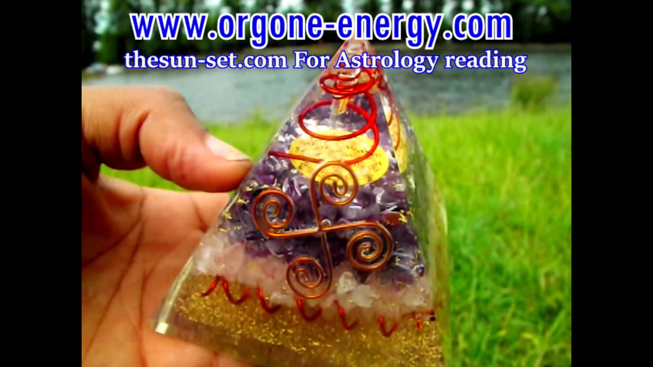 Amethyst & Rose Quartz Orgonite Pyramid features a tesla coil free energy