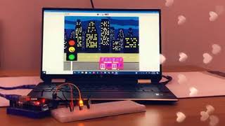 Simulation of the Traffic lights designed Arduino with PictoBlox