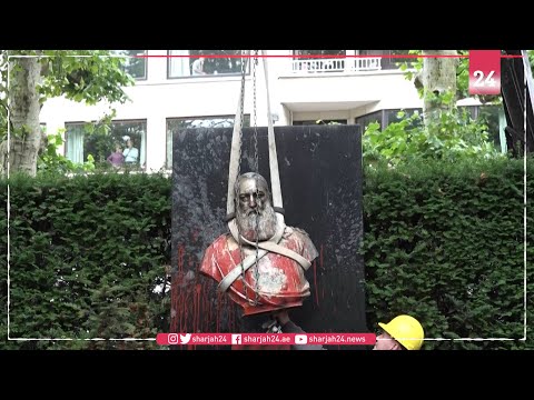 إزالة تمثال للملك ليوبولد الثاني من حديقة عامة في مدينة غاند البلجيكية