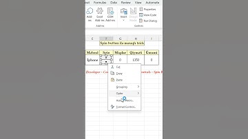 SPİN button ilə maraqlı trick. #excel #exceltips #exceltricks #exceltutorial #excelfunctions