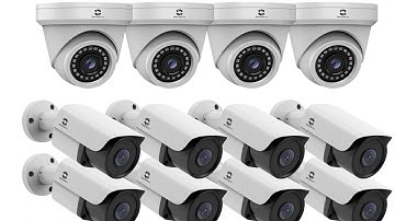 GWSECU 16 Camera Security System Commercial, (16) 5MP Wired PoE Cameras Outdoor/Indoor Built-in Mic