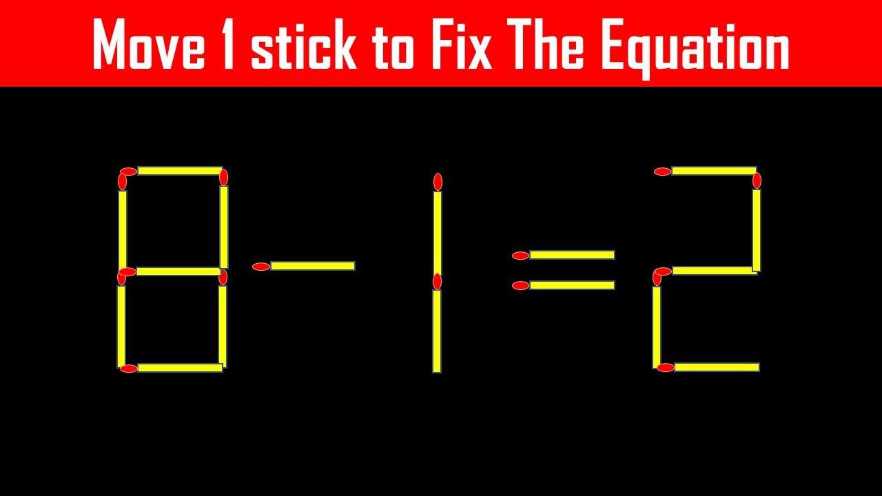 Can You Solve This Matchstick Puzzle? | Move 1 Stick to Fix the Equation! 