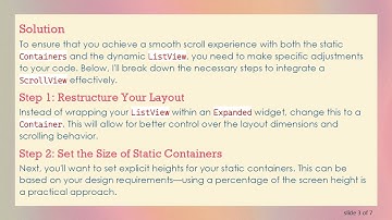 How to Add a ScrollView to a Column with ListView in Flutter