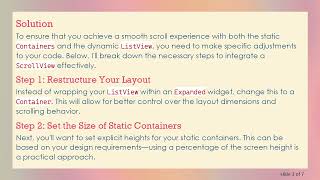 How to Add a ScrollView to a Column with ListView in Flutter