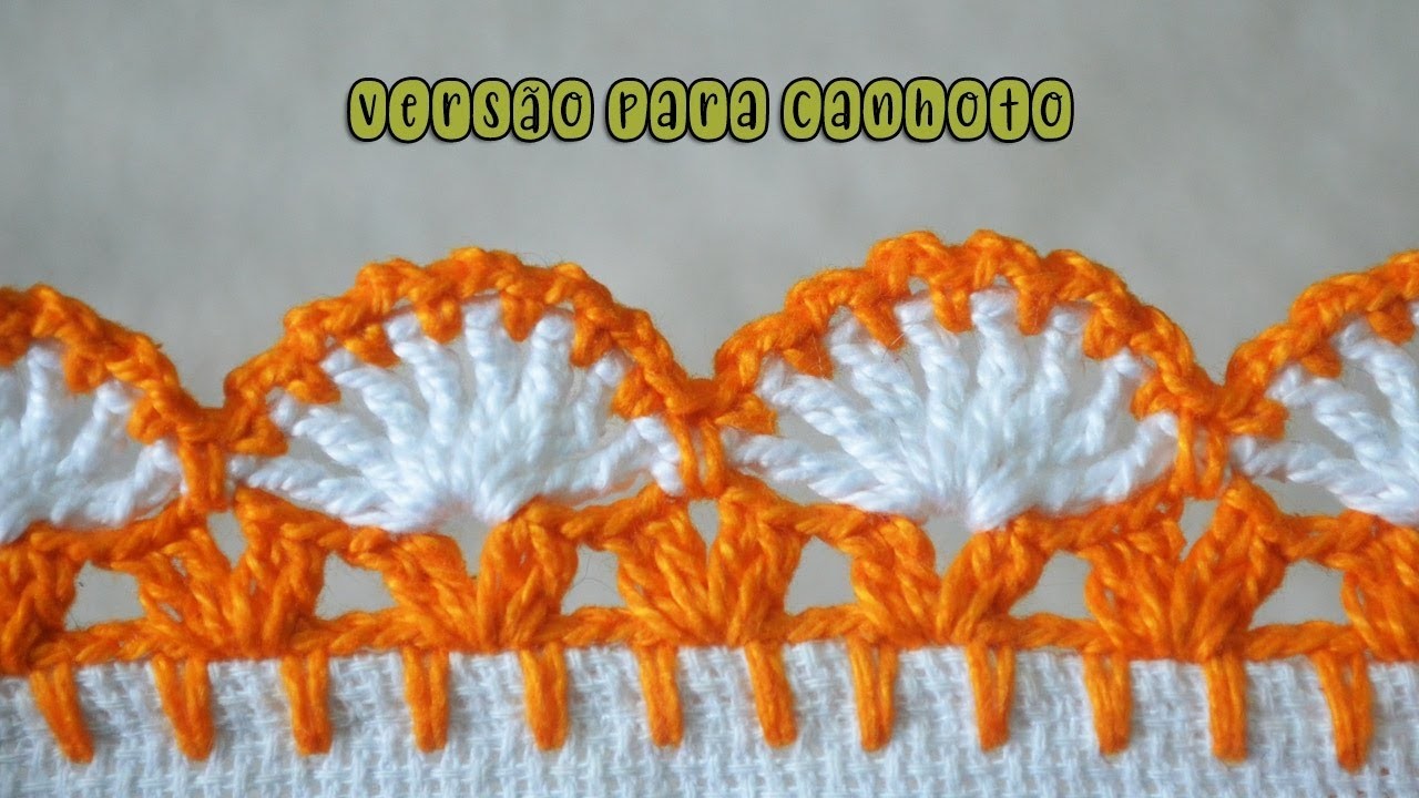 BARRADO DE CROCHÊ PEQUENO E DELICADO SUPER FÁCIL #1283 versão para canhoto | BICO DE CROCHÊ