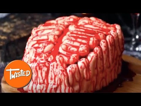 Strawberry Brain Cake Recipe  Halloween Cake Ideas  Halloween Party Foods   Twisted