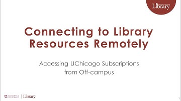 Connecting to Library Resources Remotely