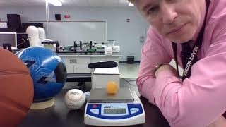 Masses for the Virtual Ball Bounce Lab Activity