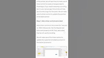 How To Add Marquee (Scrollable Text) In Power Apps.