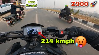 Crazy Z900 Rider Challenged 🤬 me for Race | 2023 Z900 vs Z900 | Luna Boy Reaction on Z900 😍