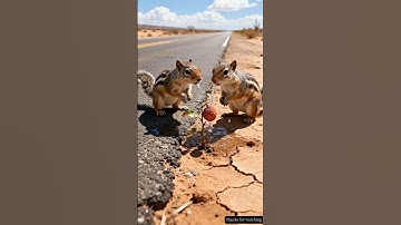 Two squirrels saved a litchi plant from drying up by watering it.😰#ai #tree #save #squirrels