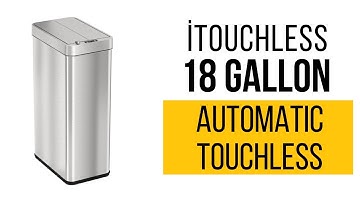 iTouchless Wings Open Sensor Trash Can with AbsorbX Odor Filter & Pet Proof Lid 68 Liter Automatic
