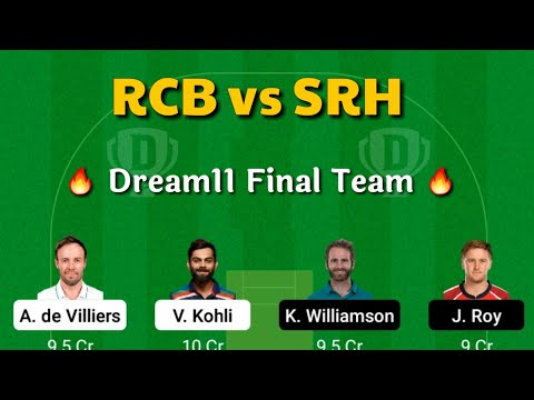 RCB vs SRH Dream11 Team 2021[ Hyderabad vs Bangalore Match Predictions Today] #Dream11 #shorts