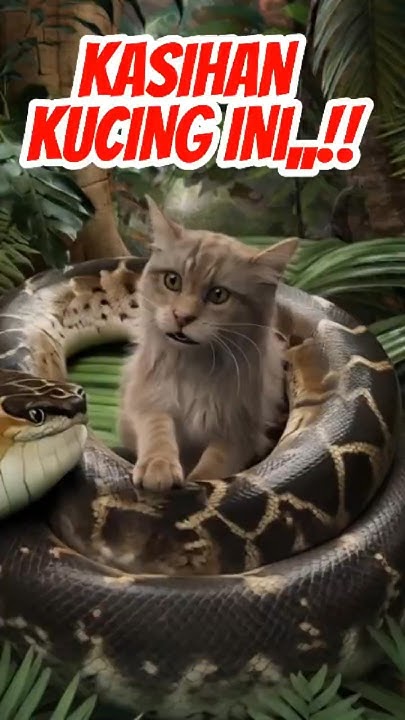 Kucing vs ular python #cat #kucinglucu #kucing #catlover #funny #kitten ...