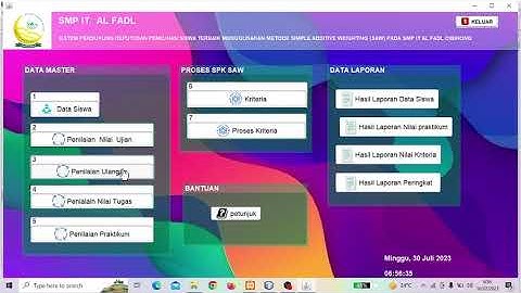 Demo Program Skripsi, Pramudhia Eka Nurdiansyah 201943500545 | T. Informatika | SPK siswa terbaik.