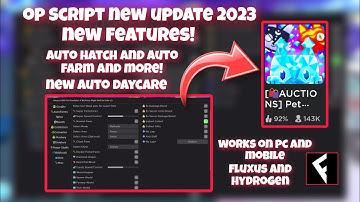 🍀🍀Pet Simulator X new OP Script Pastebin and Fluxus 2023 Auto farm And Auto hatch ( St.Patt Update )