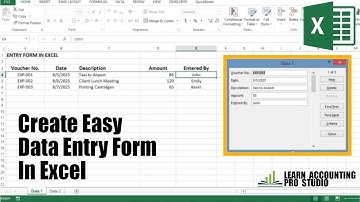 Create Easy Excel Data Entry Form in Microsoft Excel (No VBA) l Learn Accounting Pro Studio