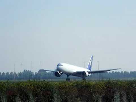 Air Astana 767-300ER take off at schiphol at Rw36L