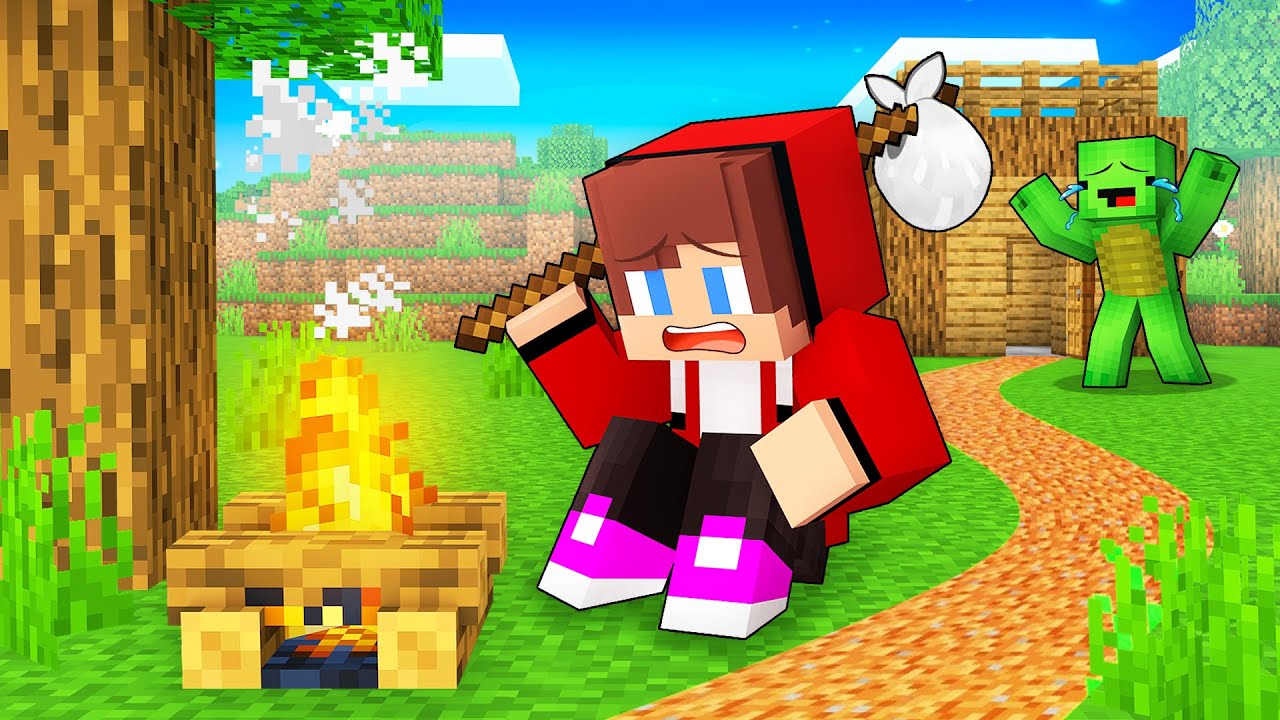 JJ RUNS AWAY From Home in Minecraft (Maizen)