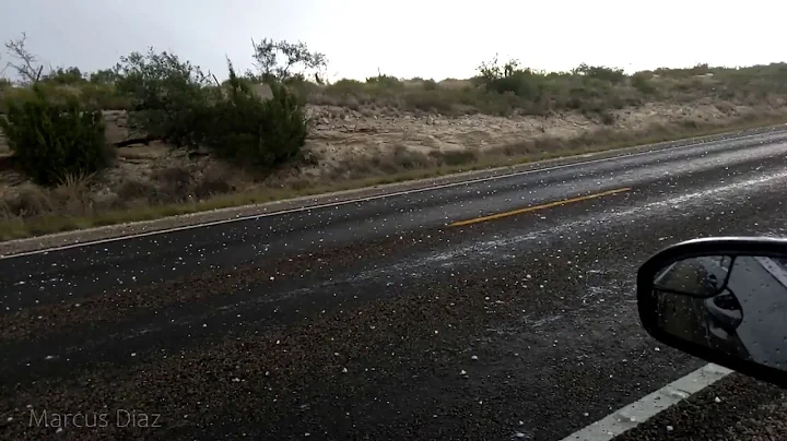 Huge Hailstones Break Car Windshield in Southwest Texas