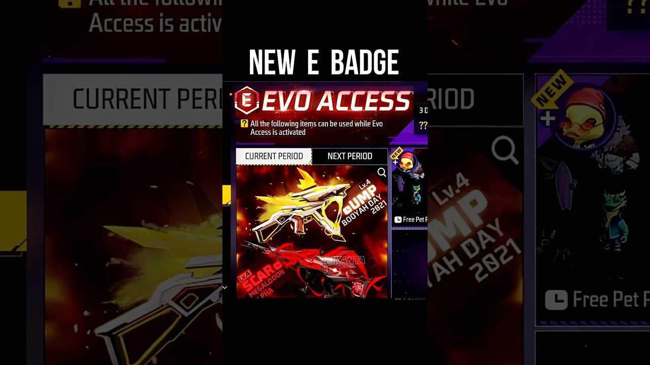 New E Badge 🔥 Evo Access Free Fire - New Pass & Subscription 