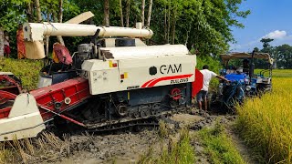 Powertrac Euro 50 Stuck in Deep Mud with Trolley 😱 | GAM Harvester Powerful Rescue 💪🚜