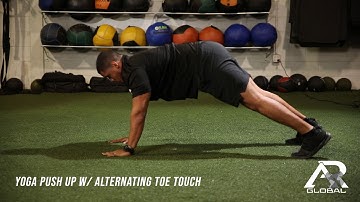 Yoga Push Up w Alternating Toe Touch