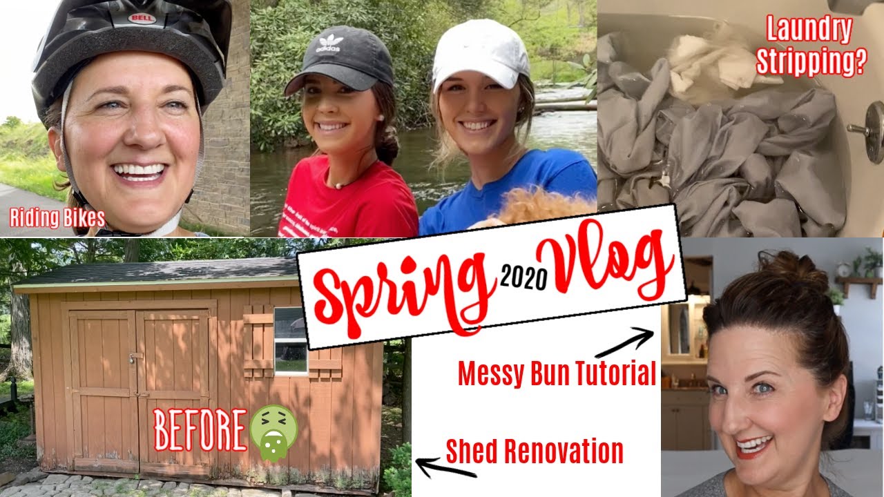 Spring Vlog 3 // Laundry Stripping // Bike Riding for Over 50 // Shed Renovation