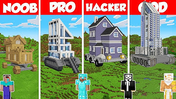 House on Wheels Build Battle Challenge - Noob vs Pro vs Hacker vs God - Minecraft Animation