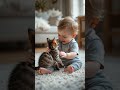 ضحكات بريئة وصداقة جميلة بين طفل صغير وقطة لطيفة قطط Cat اكسبلور Kitten Funny Cute Foryou 