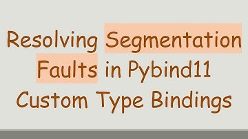Resolving Segmentation Faults in Pybind11 Custom Type Bindings