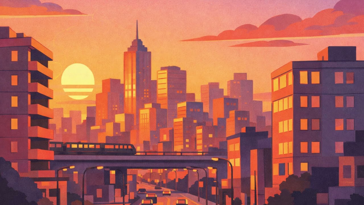 Sunset Signals , A warm jazzhop and chill mix inspired by golden hour city