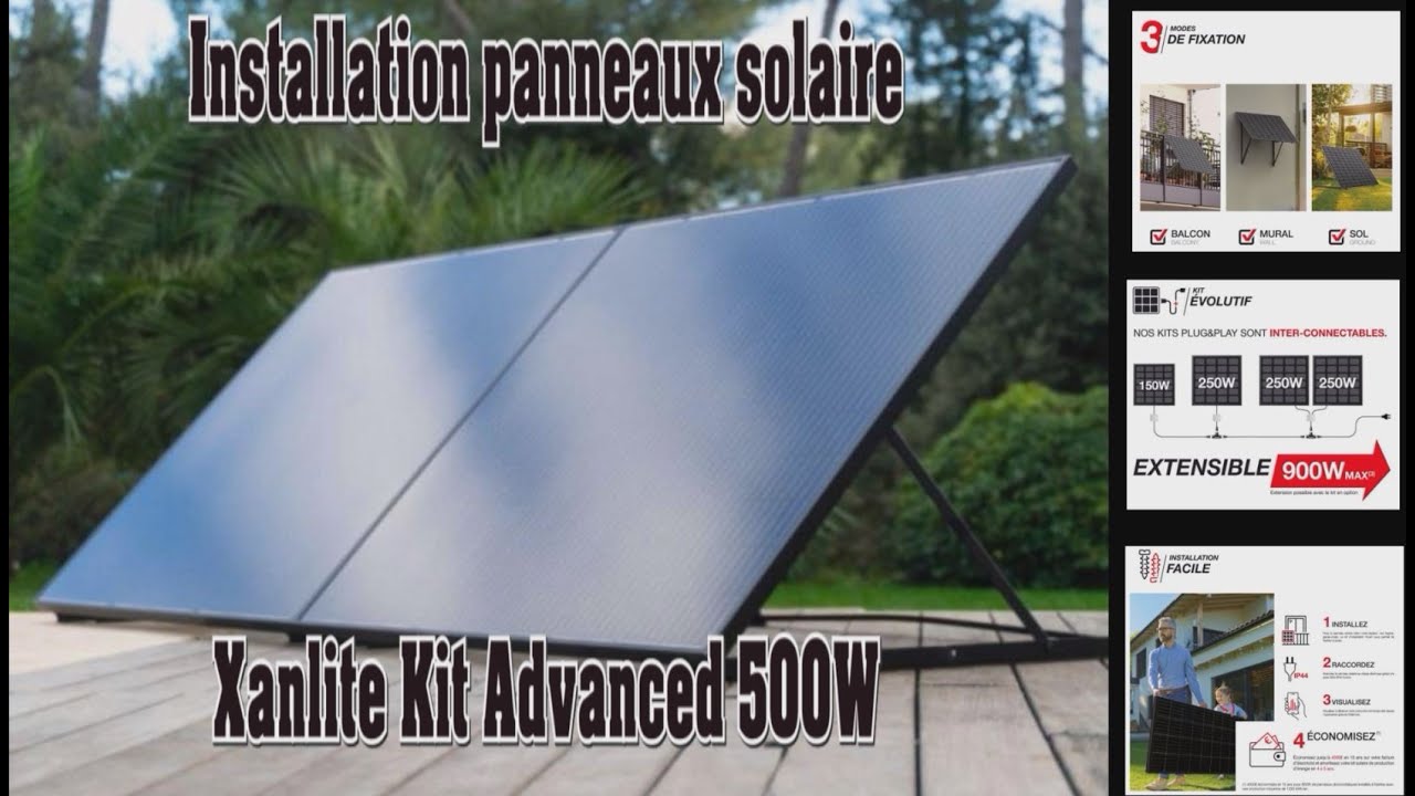 Installation panneau photovoltaïque Xanlite Kit Advanced 500W
