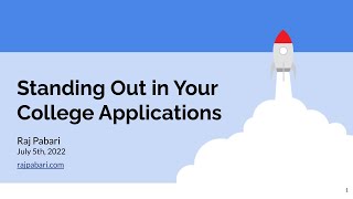 Standing Out in College Applications | Raj Pabari | EducationUSA Kenya screenshot 2