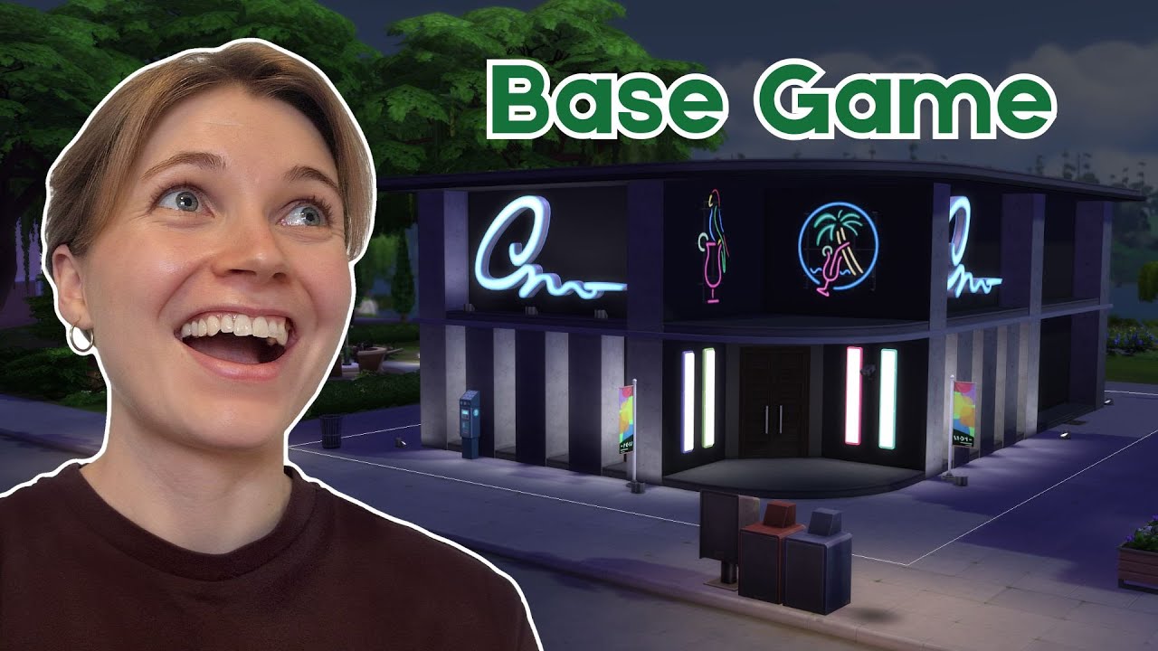 Building a NIGHTCLUB using only the BASE GAME | Sims 4 speedbuild