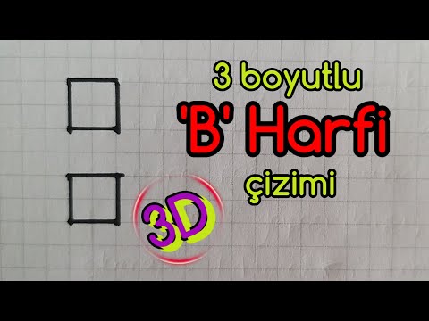 3 Boyutlu 'B' Harfi Çizimi // How to Draw 3D Letter 'B\