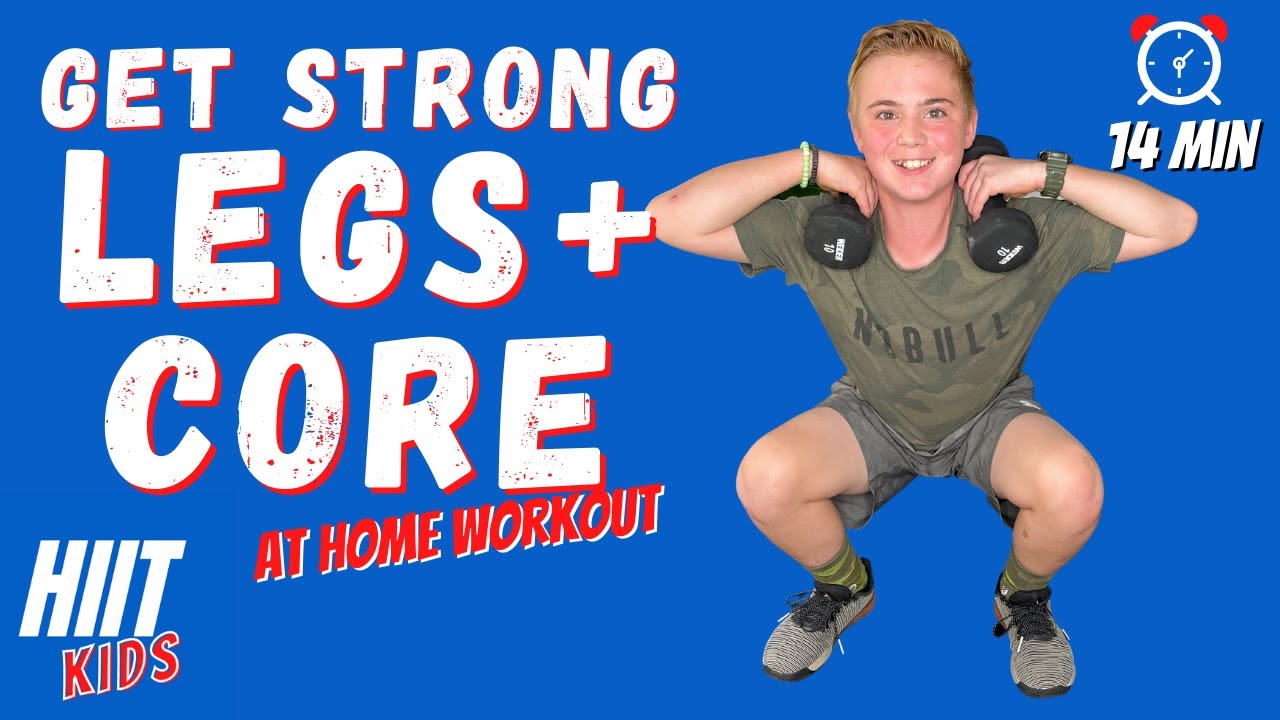 CORE AND LEG STRENGTH WORKOUT FOR KIDS with Dumbbells