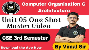 COA Unit 5 One Shot || AKTU CSE Second Year || AKTU Syllabus || COA By Vimal Sir